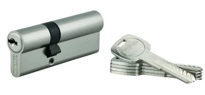 Cylindre de serrure double entrée Trafic 6, 30x50mm, anti-arrachement, anti-perçage, nickel, fonction urgence 5 clés - THIRARD