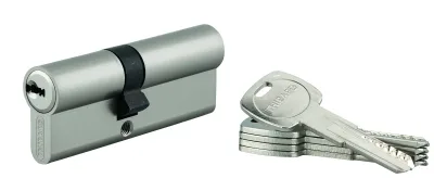 Cylindre de serrure double entrée Trafic 6, 35x45mm, anti-arrachement, anti-perçage, nickel, fonction urgence 5 clés - THIRARD