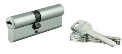 Cylindre de serrure double entrée Trafic 6, 40x50mm, anti-arrachement, anti-perçage, nickel, fonction urgence 5 clés - THIRARD