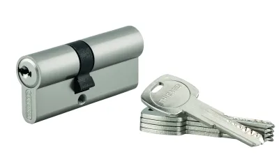 Cylindre de serrure double entrée Trafic 6, 30x40mm, anti-arrachement, anti-perçage, nickel, 5 clés - THIRARD