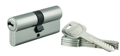 Cylindre de serrure double entrée Trafic 6, 35x35mm, anti-arrachement, anti-perçage, nickel, 5 clés - THIRARD