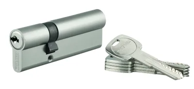 Cylindre de serrure double entrée Trafic 6, 30x60mm, nickel, anti-arrachement, anti-perçage, 5 clés - THIRARD