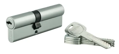 Cylindre de serrure double entrée Trafic 6, 40x50mm, nickel, anti-arrachement, anti-perçage, 5 clés - THIRARD