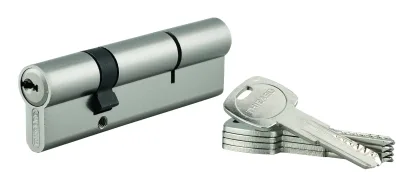 Cylindre de serrure double entrée Trafic 6, 30x70mm, nickel, anti-arrachement, anti-perçage, 5 clés - THIRARD