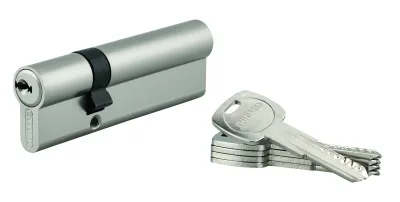 Cylindre de serrure double entrée Trafic 6, 30x65mm, nickel, anti-arrachement, anti-perçage, 5 clés - THIRARD