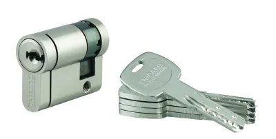 Demi-cylindre  Transit 2, 30x10mm, nickel, anti-arrachement, panneton orientable 5 clés - THIRARD