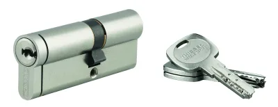 Cylindre européen pour serrure Transit 2, 35x45 mm, nickelé, anti-perçage, anti-effraction, 4 clés réversibles - THIRARD