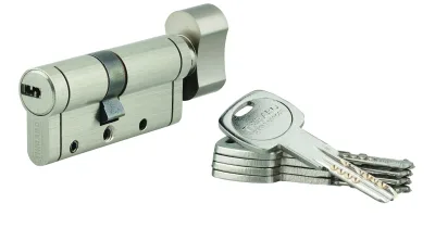 Cylindre de serrure à bouton Trafic 12, 40Bx30mm, nickel, anti-arrachement, anti-perçage, anti-casse, 5 clés - THIRARD