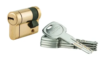 Demi-cylindre de serrure Trafic 12, 30x10mm, laiton, anti-arrachement, anti-perçage, anti-casse, 5 clés - THIRARD