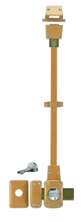 Verrou à bouton Mirage 6 pour porte d'entrée, cylindre 45mm, tringle 2 pts en acier, haut, gauche, 3 clés, bronze - THIRARD
