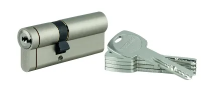 Cylindre double entrée Transit 1, 45x30mm, SNAP côté 30, nickelé, 5 clés - THIRARD