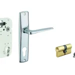 Serrure encastrable à cylindre + poignées Ares, axe 40mm, bouts carrés, cylindre 30x30mm, zingué, 3 clés - THIRARD