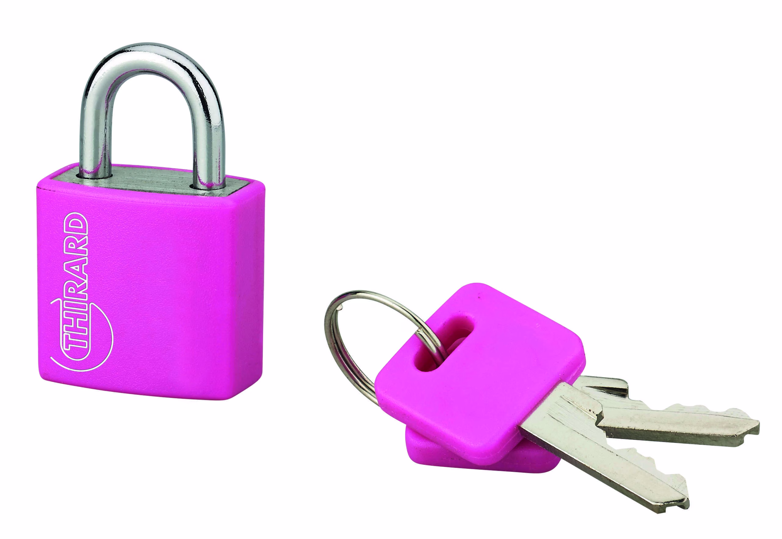 Cadenas à clé Maxium Color Rose, intérieur, aluminium, 20mm, 2 clés - THIRARD