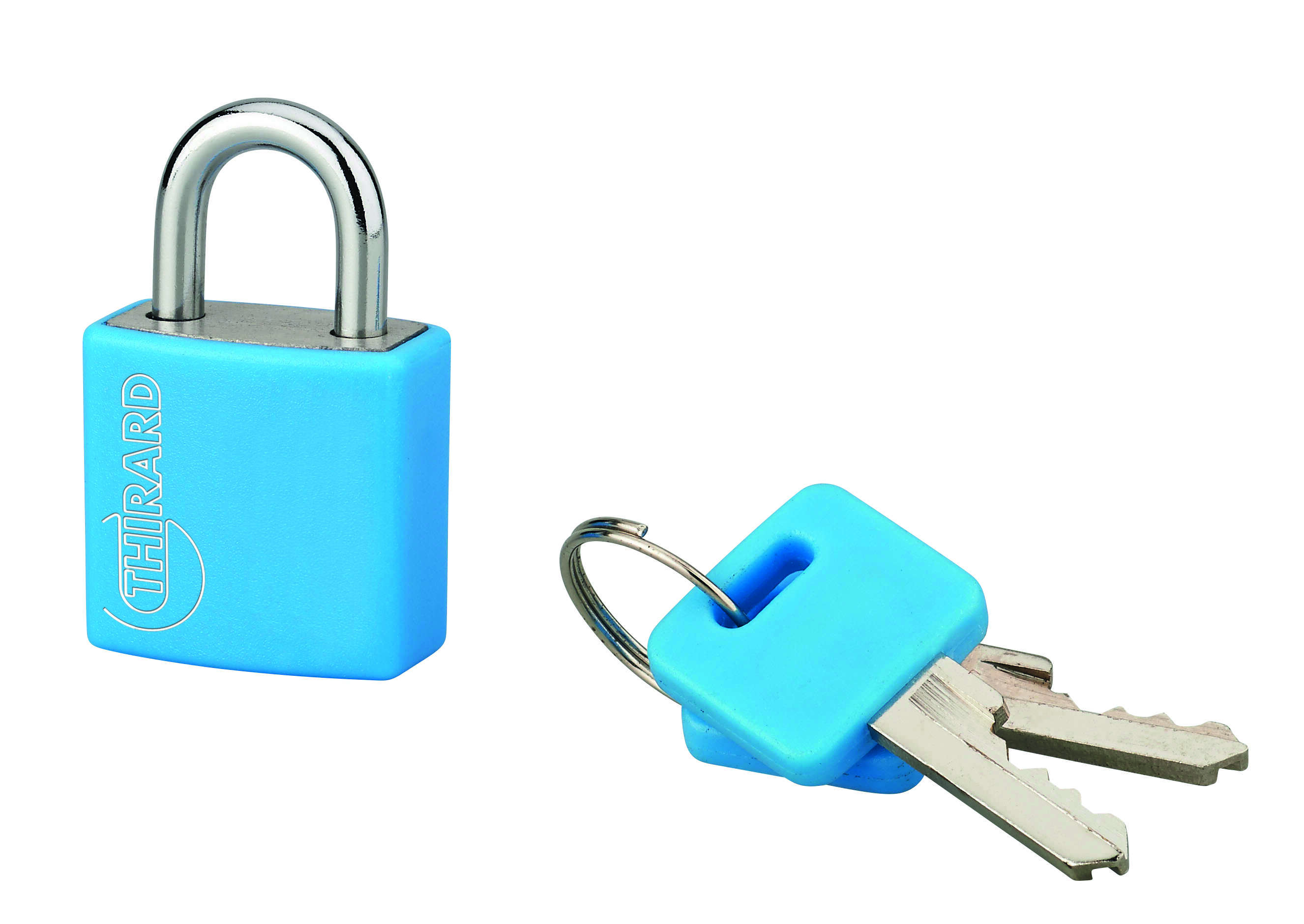 Cadenas à clé Maxium Color Bleu, intérieur, aluminium, 20mm, 2 clés - THIRARD
