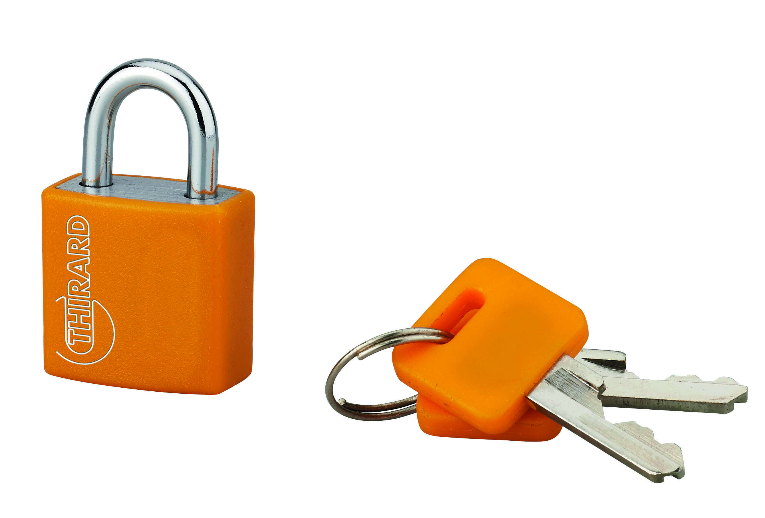 Cadenas à clé Maxium Color Orange, intérieur, aluminium, 20mm, 2 clés - THIRARD