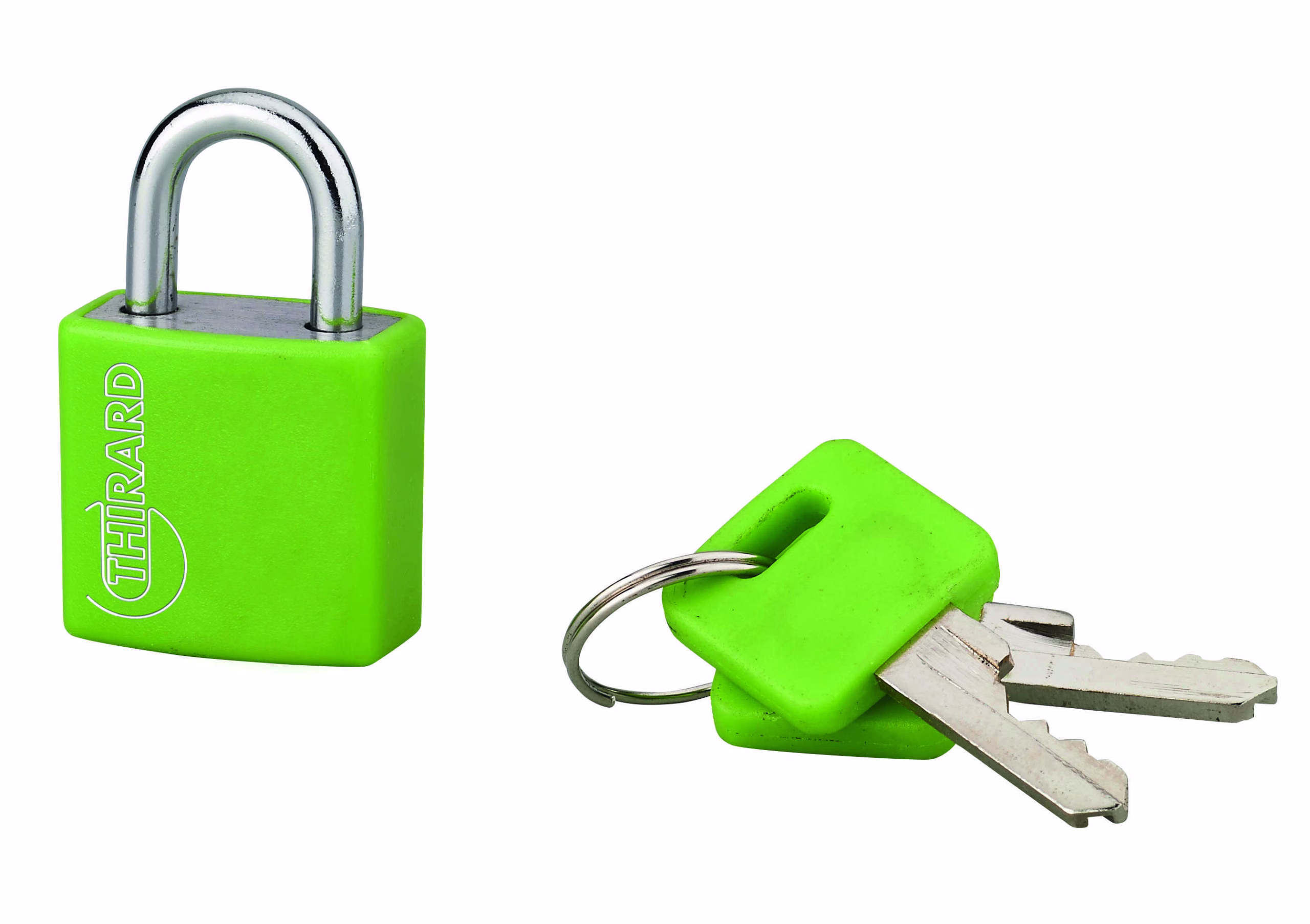 Cadenas à clé Maxium Color Vert, intérieur, aluminium, 20mm, 2 clés - THIRARD