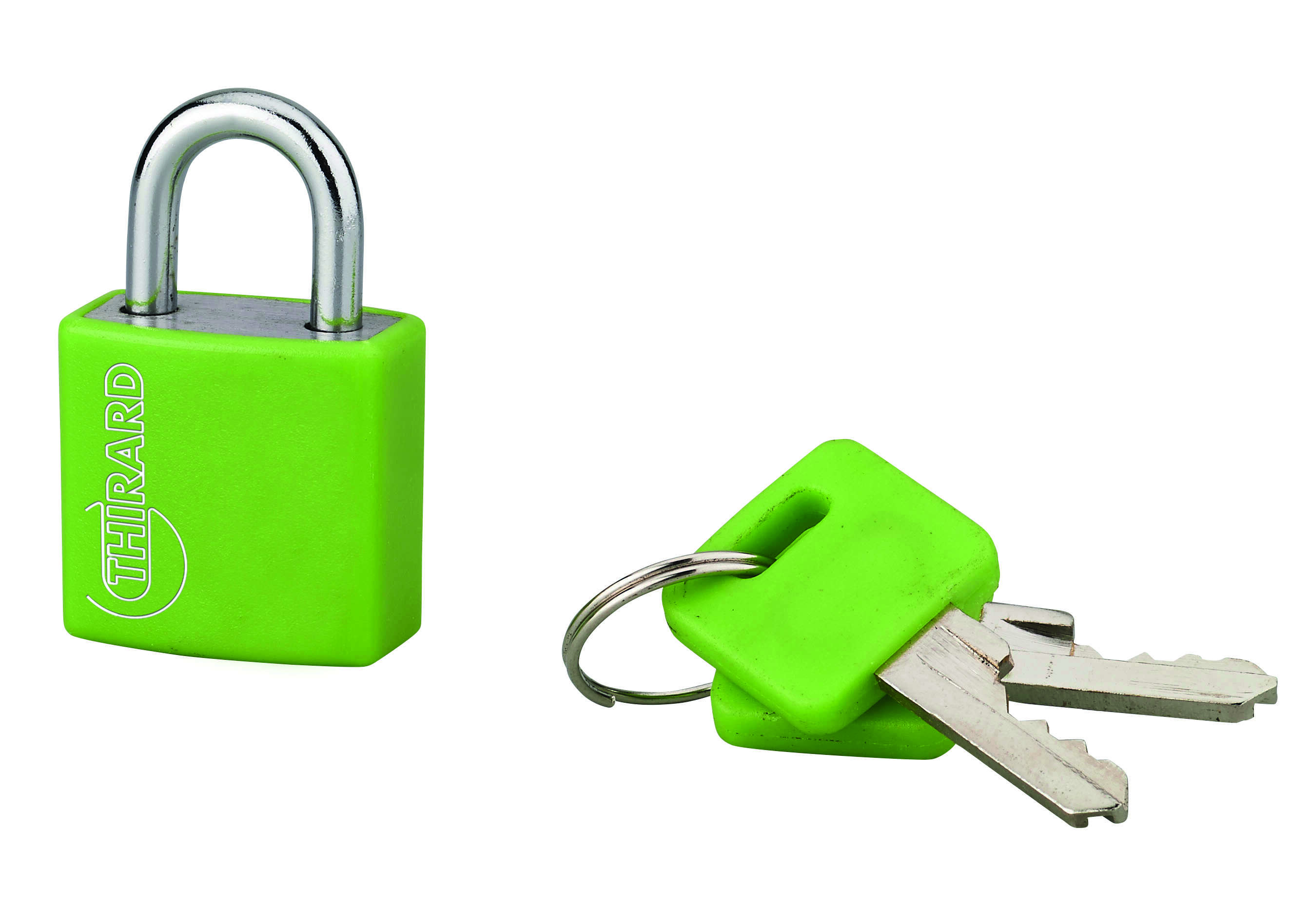Cadenas à clé Maxium Color Vert, intérieur, aluminium, 20mm, 2 clés - THIRARD