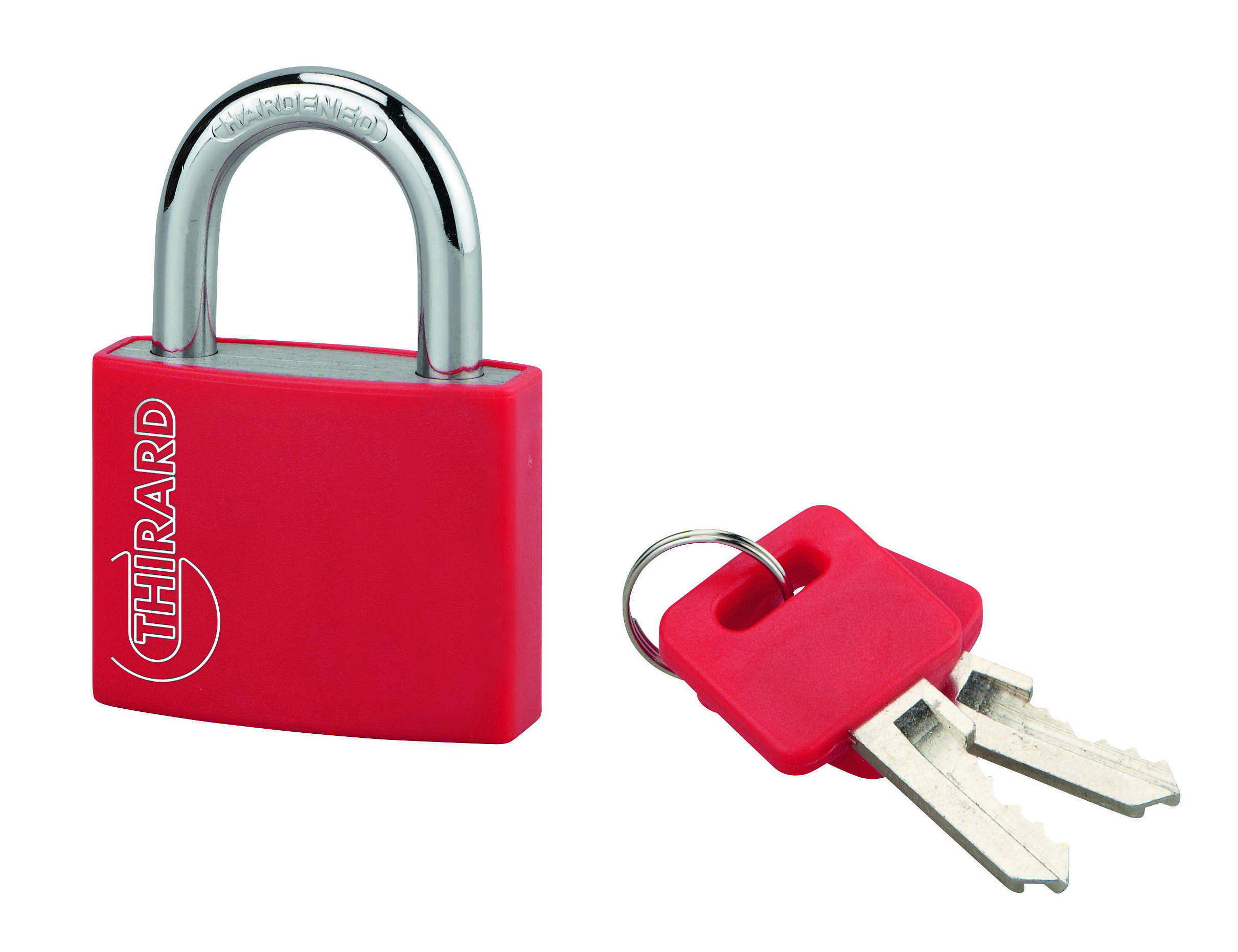 Cadenas à clé Maxium Color Rouge, intérieur, aluminium, 40mm, 2 clés - THIRARD