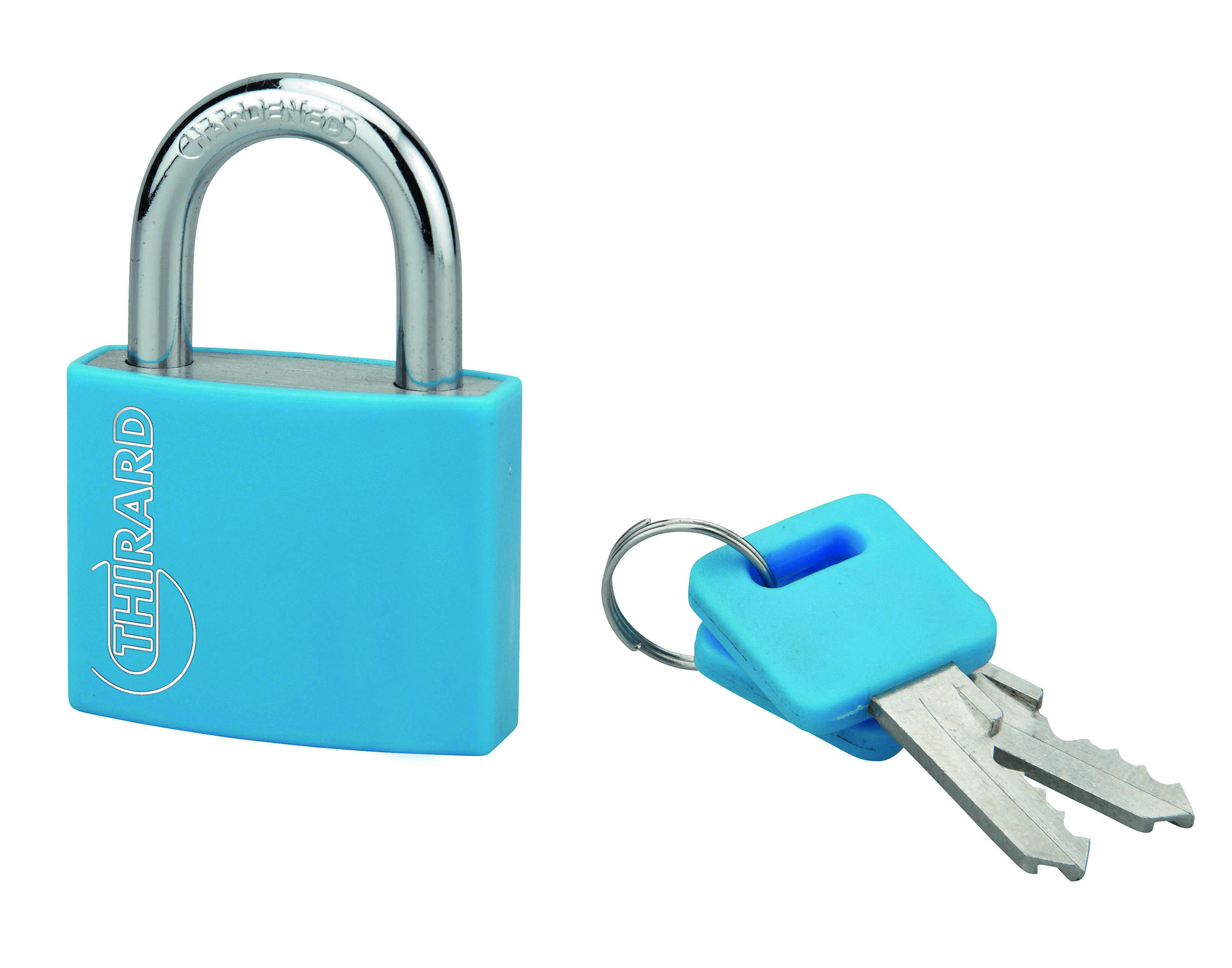 Cadenas à clé Maxium Color Bleu, intérieur, aluminium, 40mm, 2 clés - THIRARD