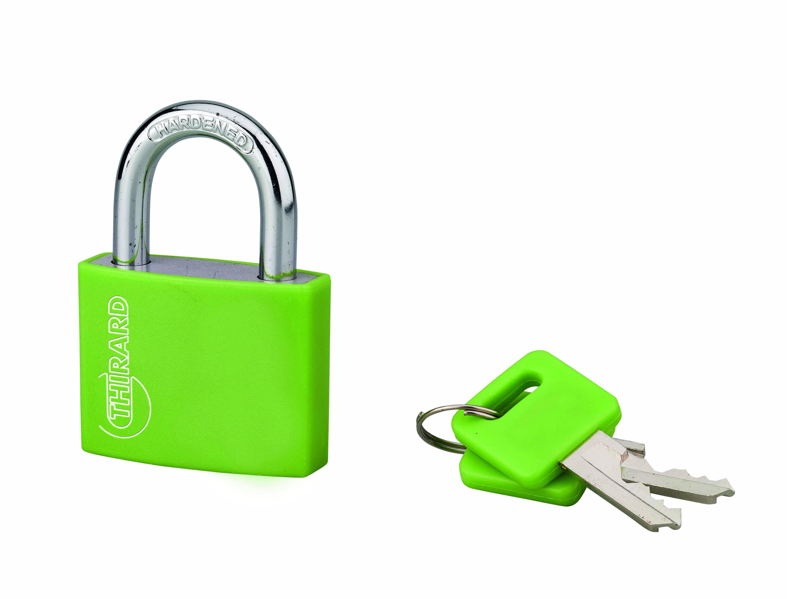 Cadenas à clé Maxium Color Vert, intérieur, aluminium, 40mm, 2 clés - THIRARD
