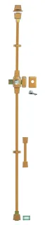 Verrou à bouton Mirage 6 pour porte d'entrée, cylindre 45mm, tringle 3 pts en acier, droit, 3 clés, epoxy bronze - THIRARD