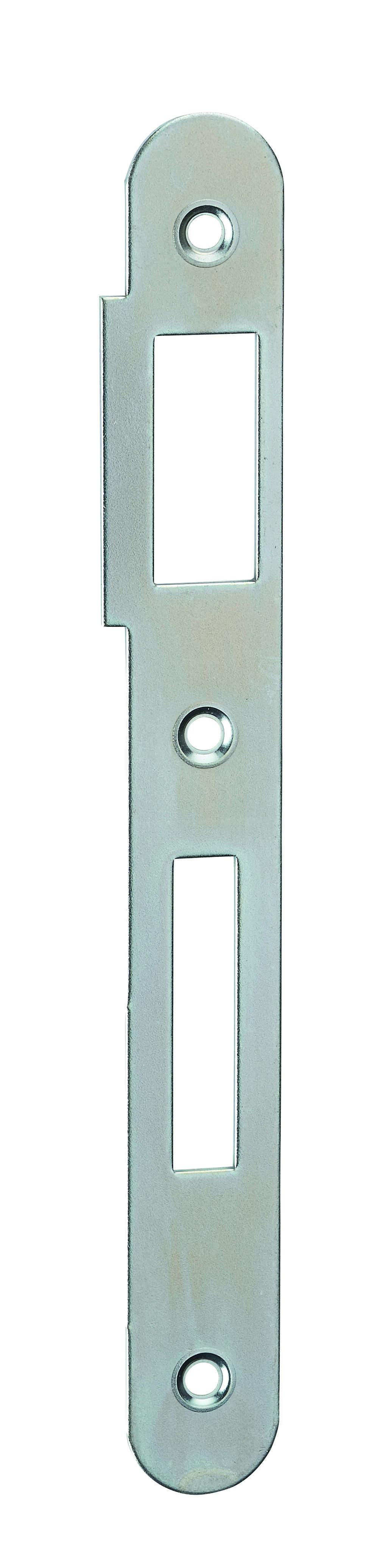 Gâche pour serrure à encastrée zinguée à bouts ronds, avec traine 3mm, hauteur 170mm -  THIRARD