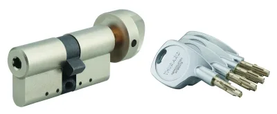 Cylindre de serrure double entrée Cobra 2+, 33Bx33mm, nickel, anti-crochetage, anti-perçage, anti-casse, 4 clés - THIRARD