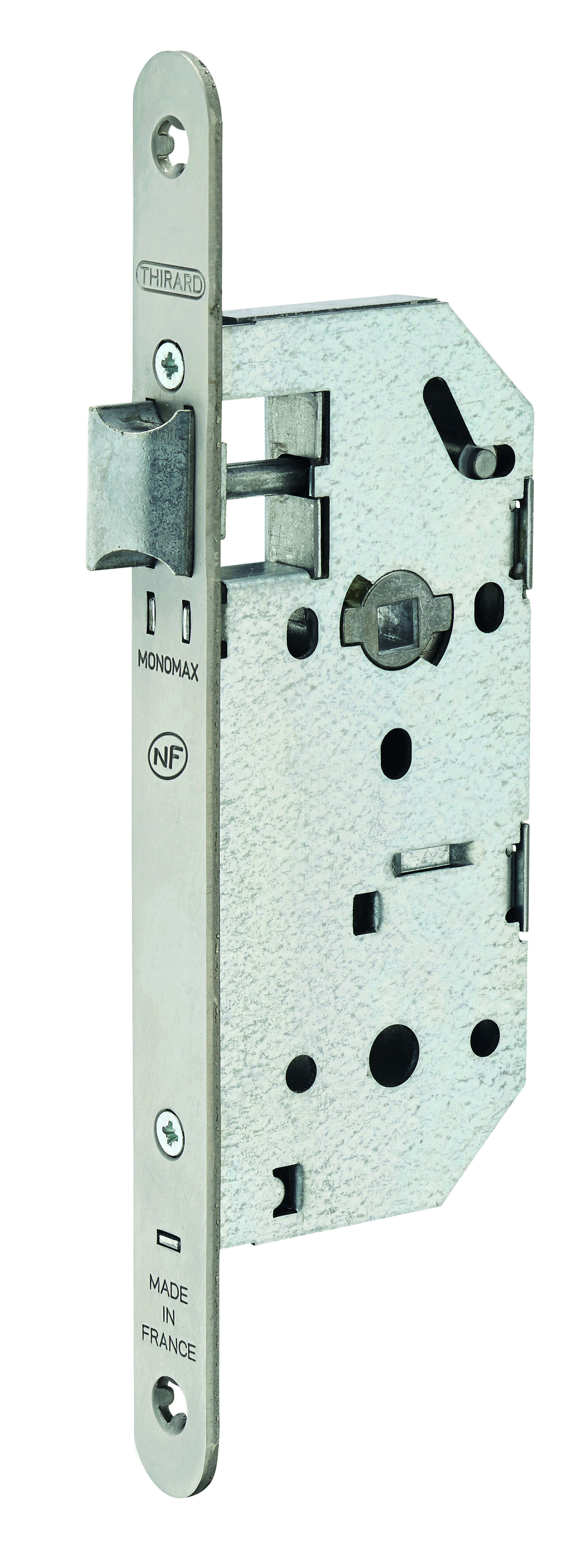 Serrure MONOMAX NF axe 40mm bec de cane têtière inox BR sans gâche ( 25 pièces non décolisable)