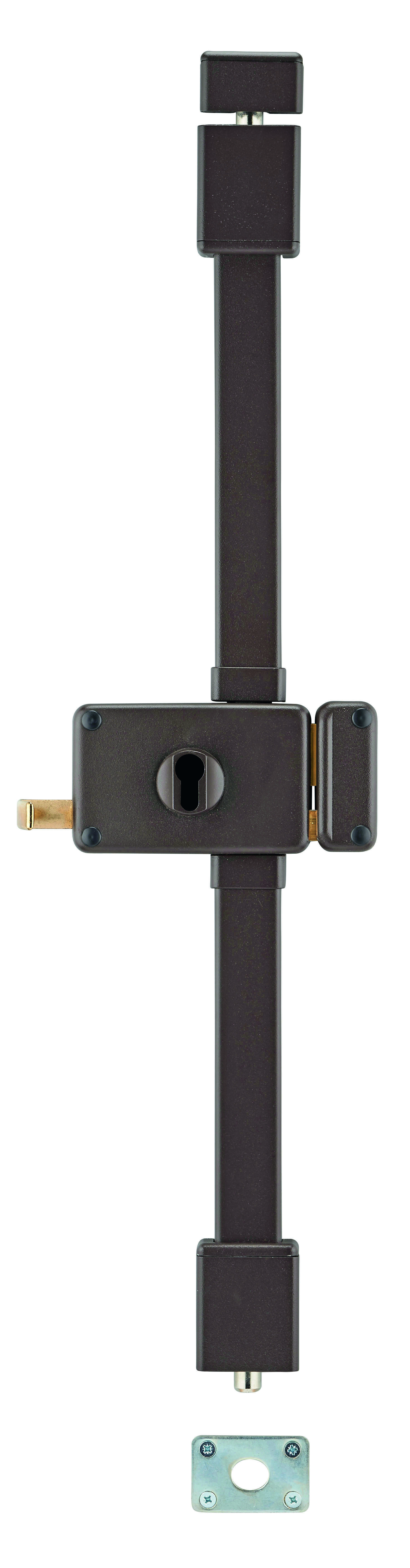 Boitier de serrure en applique Horga à tirage pour porte d'entrée, droite, 3 pts, axe 70mm, marron - THIRARD