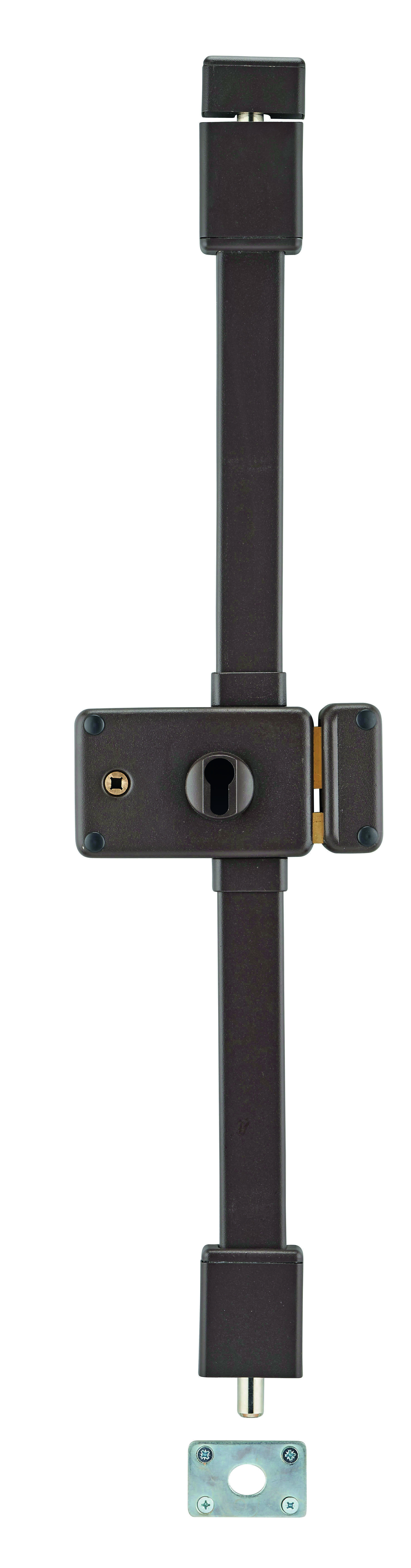 Boitier de serrure en applique Horga à fouillot pour porte d'entrée, droite, 3 pts, axe 55mm, marron - THIRARD