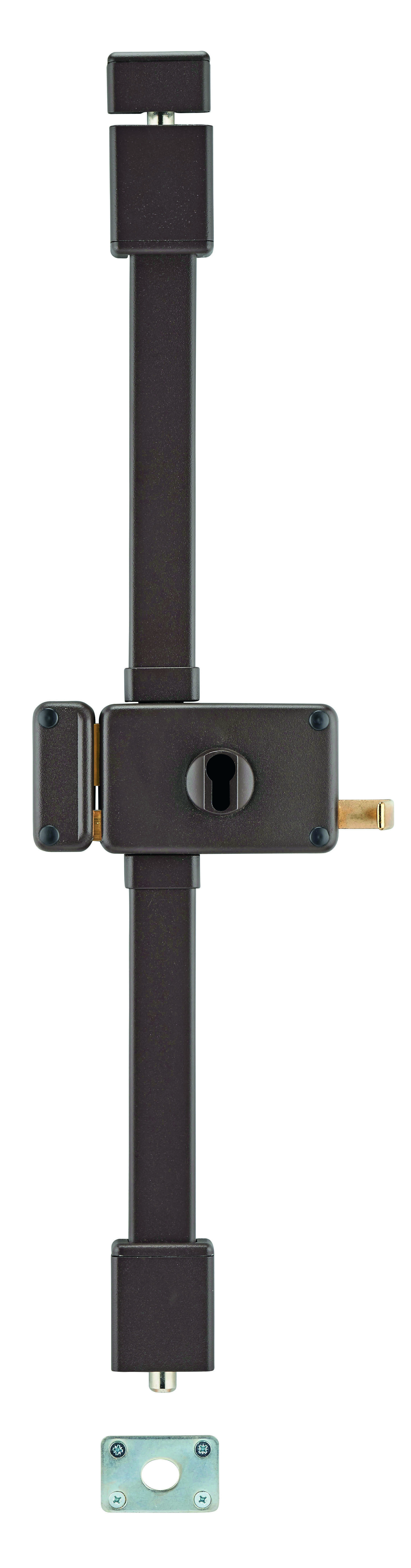 Boitier de serrure en applique Horga à tirage pour porte d'entrée, gauche, 3 pts, axe 70mm, marron - THIRARD