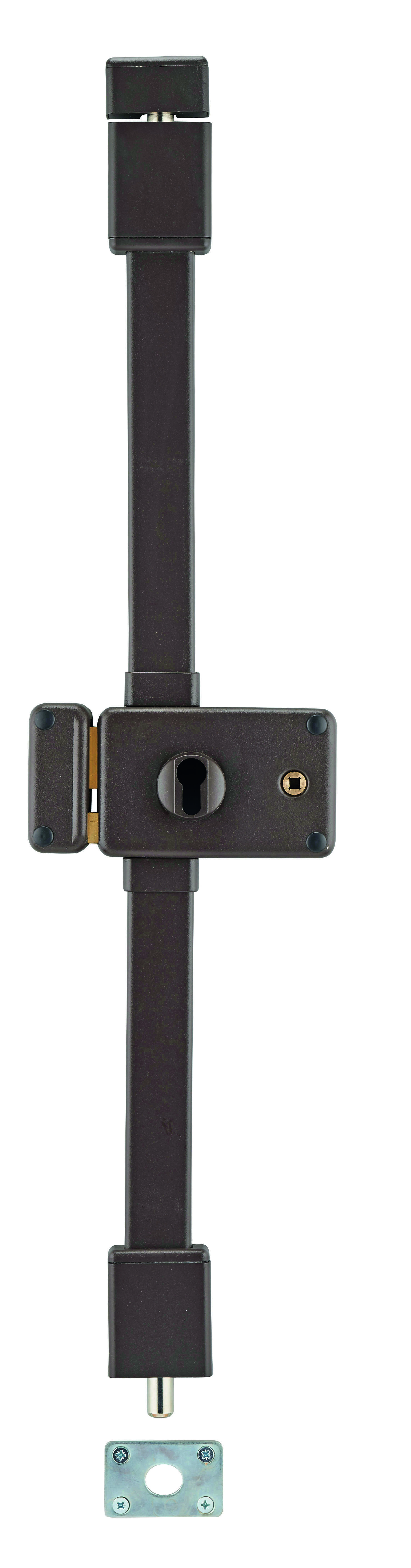 Boitier de serrure en applique Horga à fouillot pour porte d'entrée, gauche, 3 pts, axe 55mm, marron - THIRARD