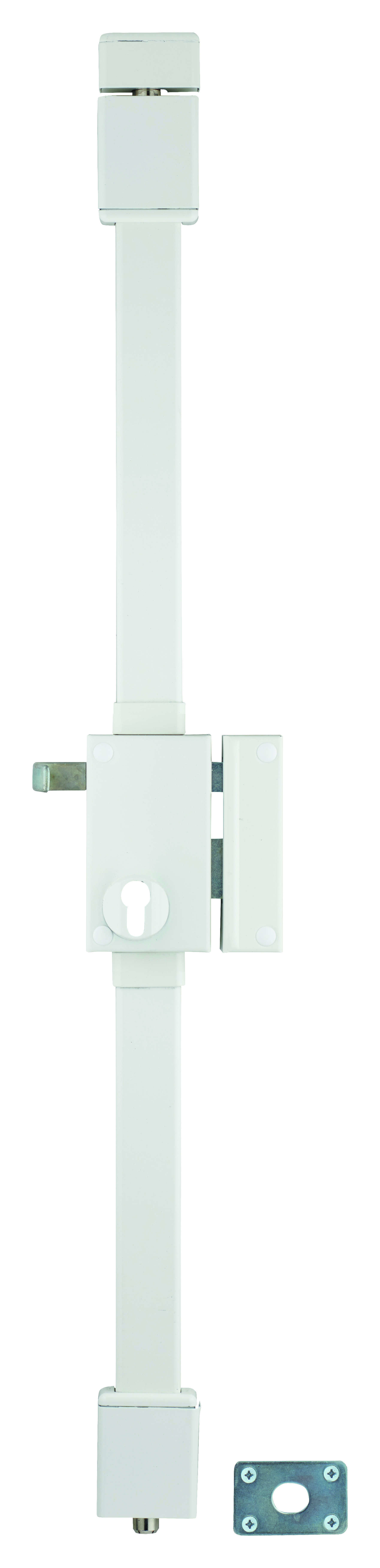 Boitier de serrure en applique Targa à tirage pour porte d'entrée, droite, 3 pts, axe 45mm, blanc - THIRARD