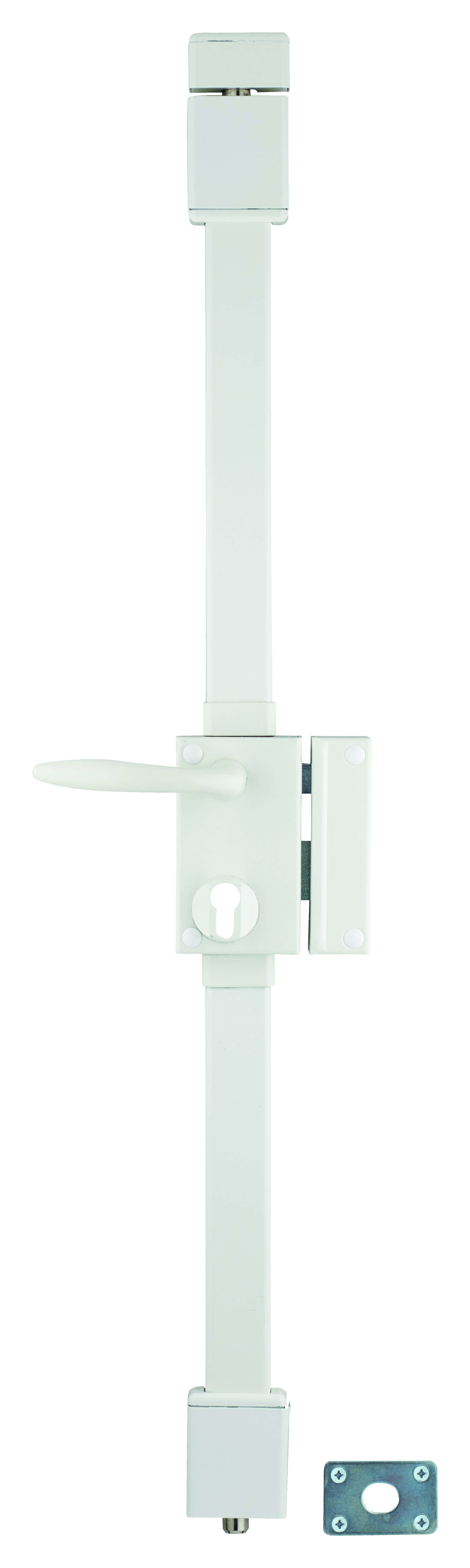 Boitier de serrure en applique Targa à fouillot pour porte d'entrée, droite, 3 pts, axe 45mm, blanc - THIRARD