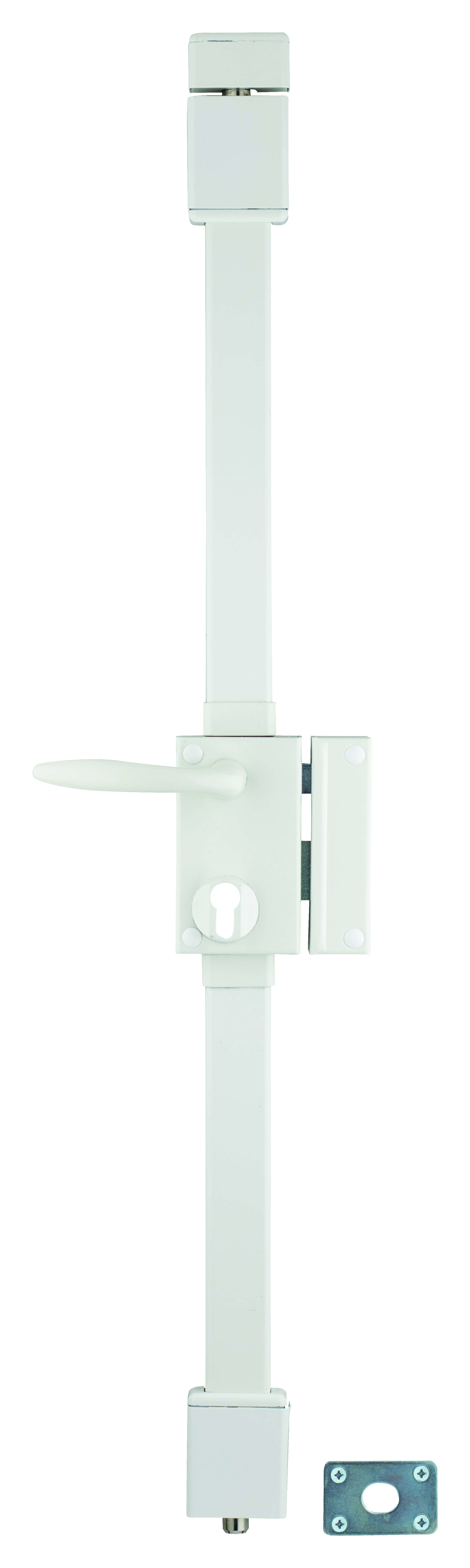 Boitier de serrure en applique Targa à fouillot pour porte d'entrée, gauche, 3 pts, axe 45mm, blanc - THIRARD