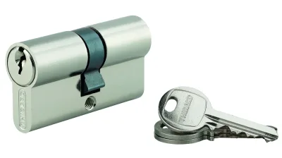 Cylindre de serrure double entrée SA UNIKEY (achetez-en plusieurs, ouvrez avec la même clé),  30x30mm, 3 clés, nickelé - THIRARD