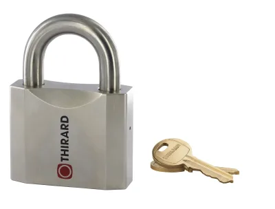 Cadenas VARIO-P Laiton Nickelé 80mm Anse Inox 2 clés