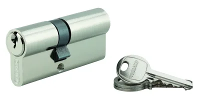 Cylindre de serrure double entrée SA UNIKEY (achetez-en plusieurs, ouvrez avec la même clé),  30x40mm, 3 clés, nickelé - THIRARD