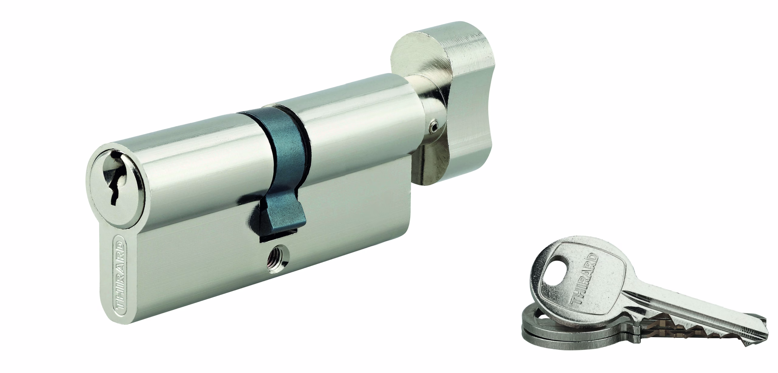 Cylindre de serrure à bouton SA UNIKEY (achetez-en plusieurs, ouvrez avec la même clé),  30Bx40 mm, 3 clés, nickelé - THIRARD