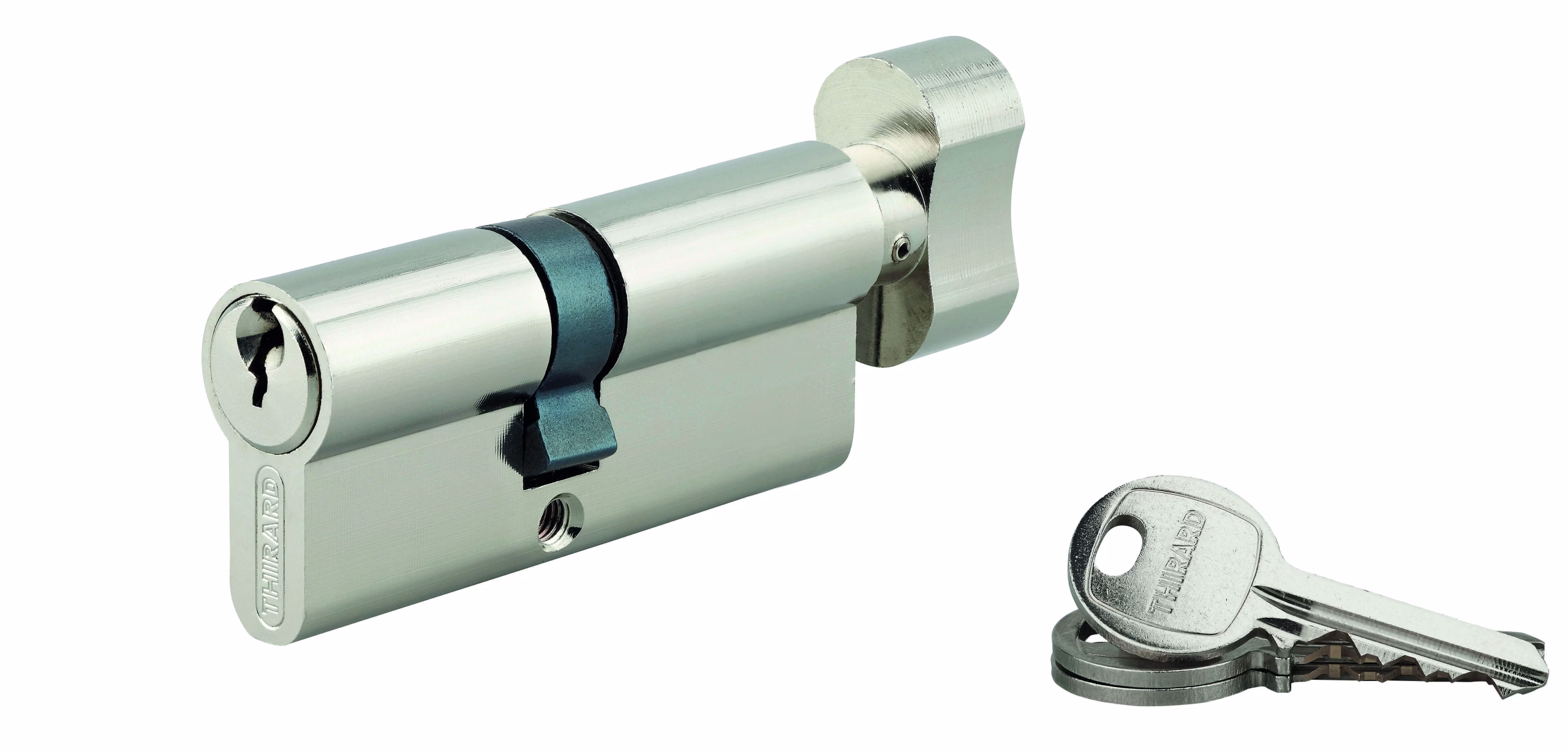 Cylindre de serrure à bouton SA UNIKEY (achetez-en plusieurs, ouvrez avec la même clé),  40Bx30mm, 3 clés, nickelé - THIRARD