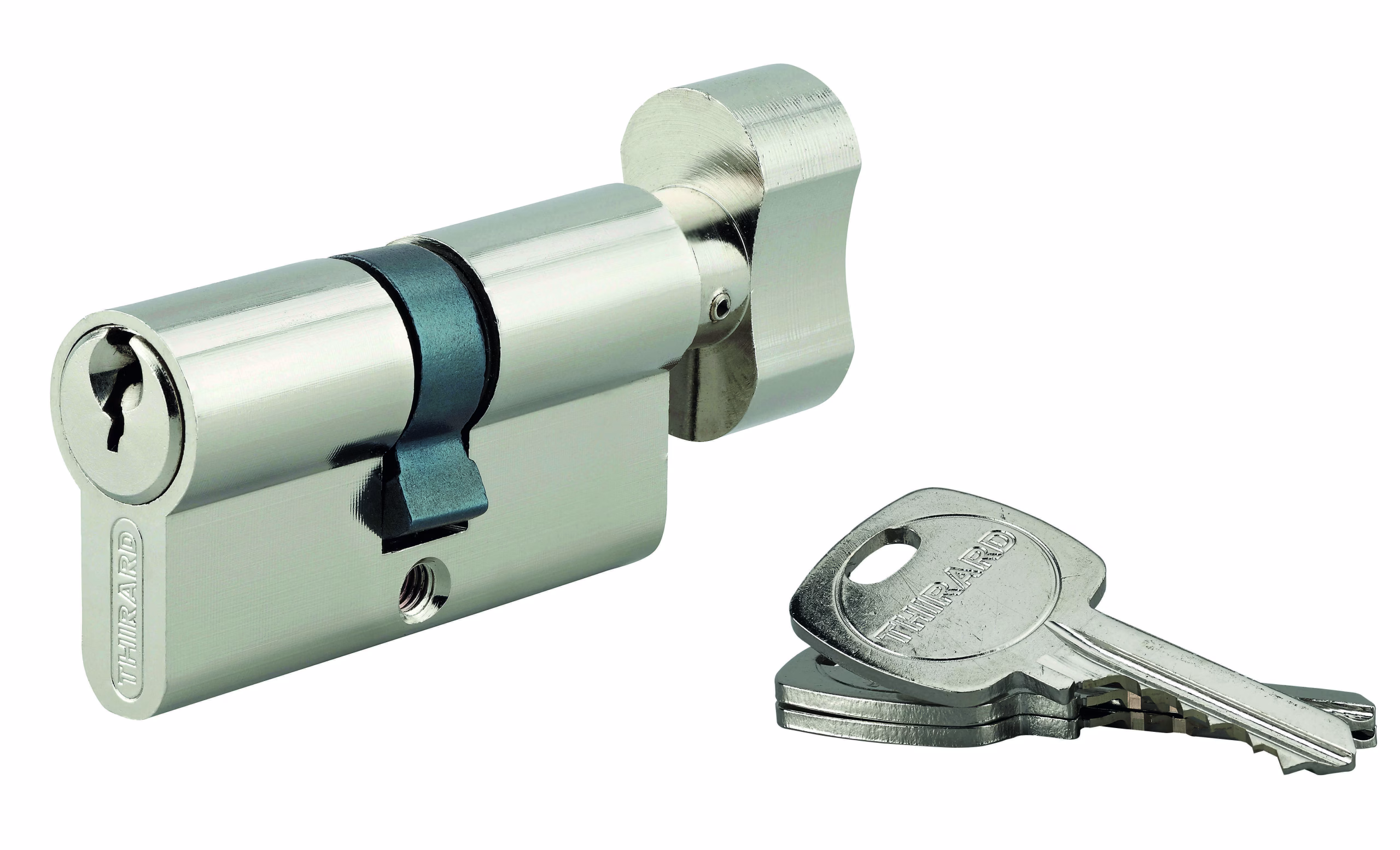 Cylindre de serrure à bouton STD UNIKEY (achetez-en plusieurs, ouvrez avec la même clé),  30Bx30mm, 3 clés, laiton - THIRARD