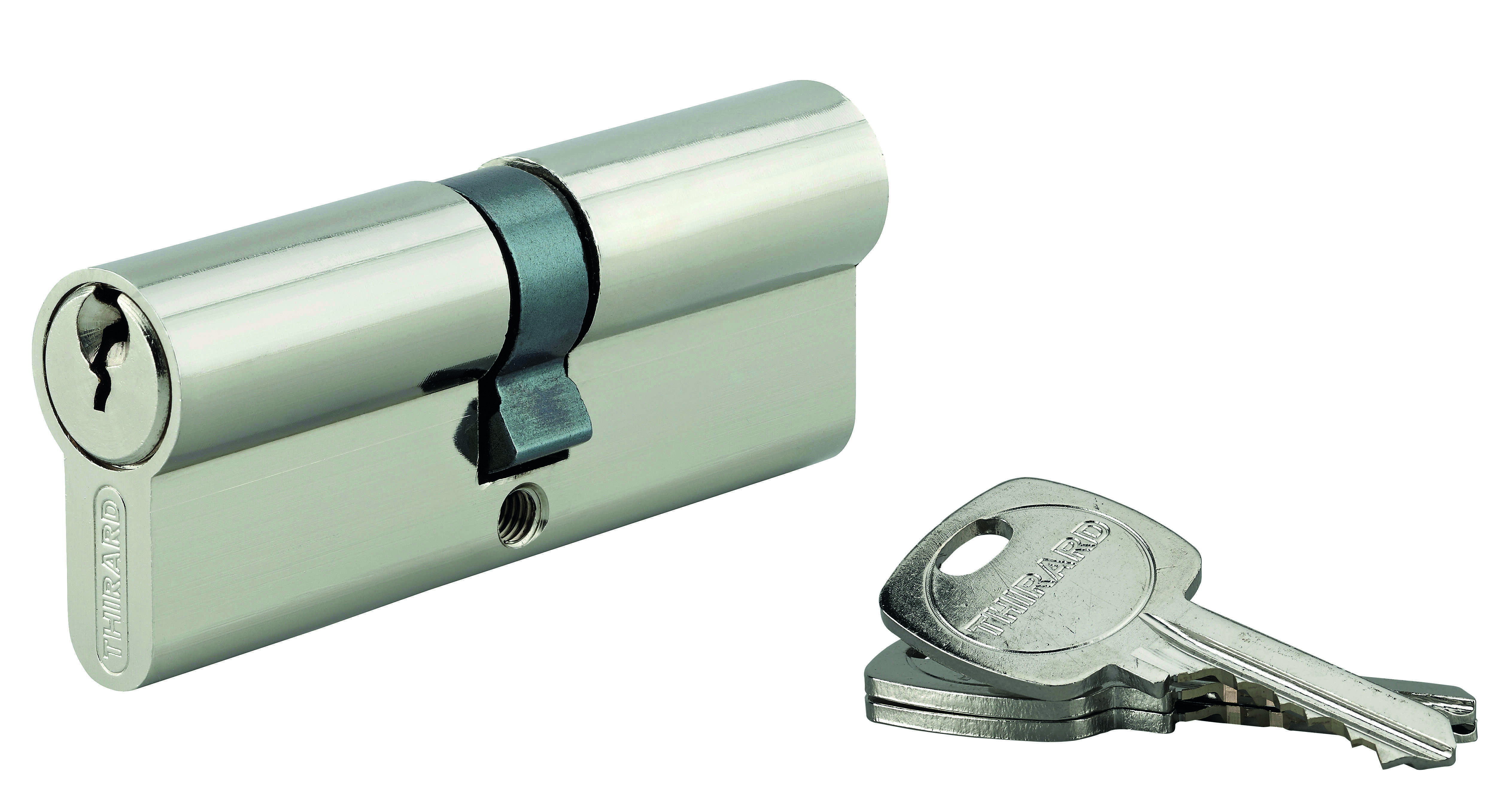 Cylindre de serrure double entrée STD UNIKEY (achetez-en plusieurs, ouvrez avec la même clé), 40x40mm, 3 clés, nickelé - THIRARD