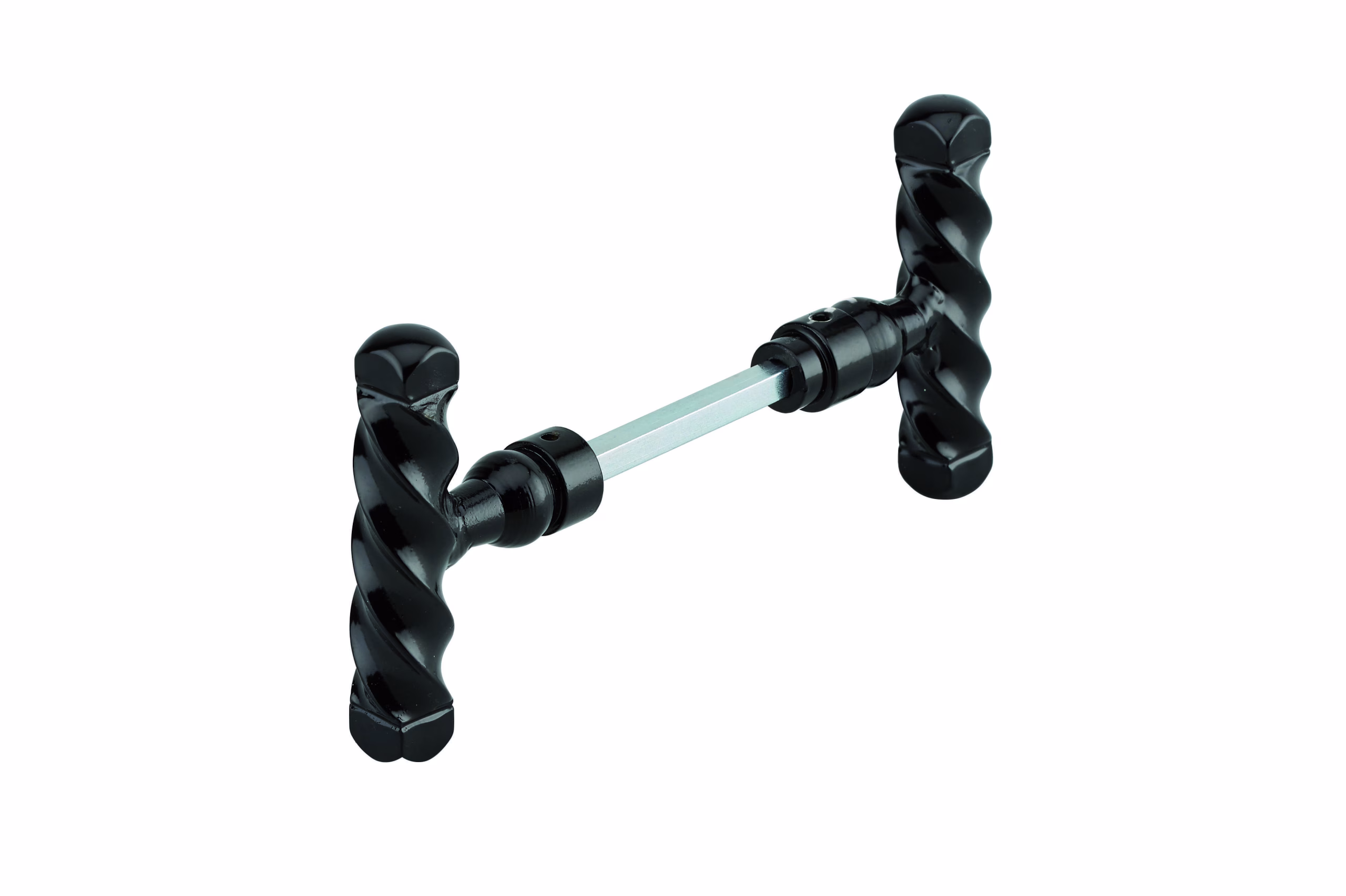 Paire de boutons torsadés pour porte d'entrée, fer, carré 6mm, 1 portée, noir - THIRARD