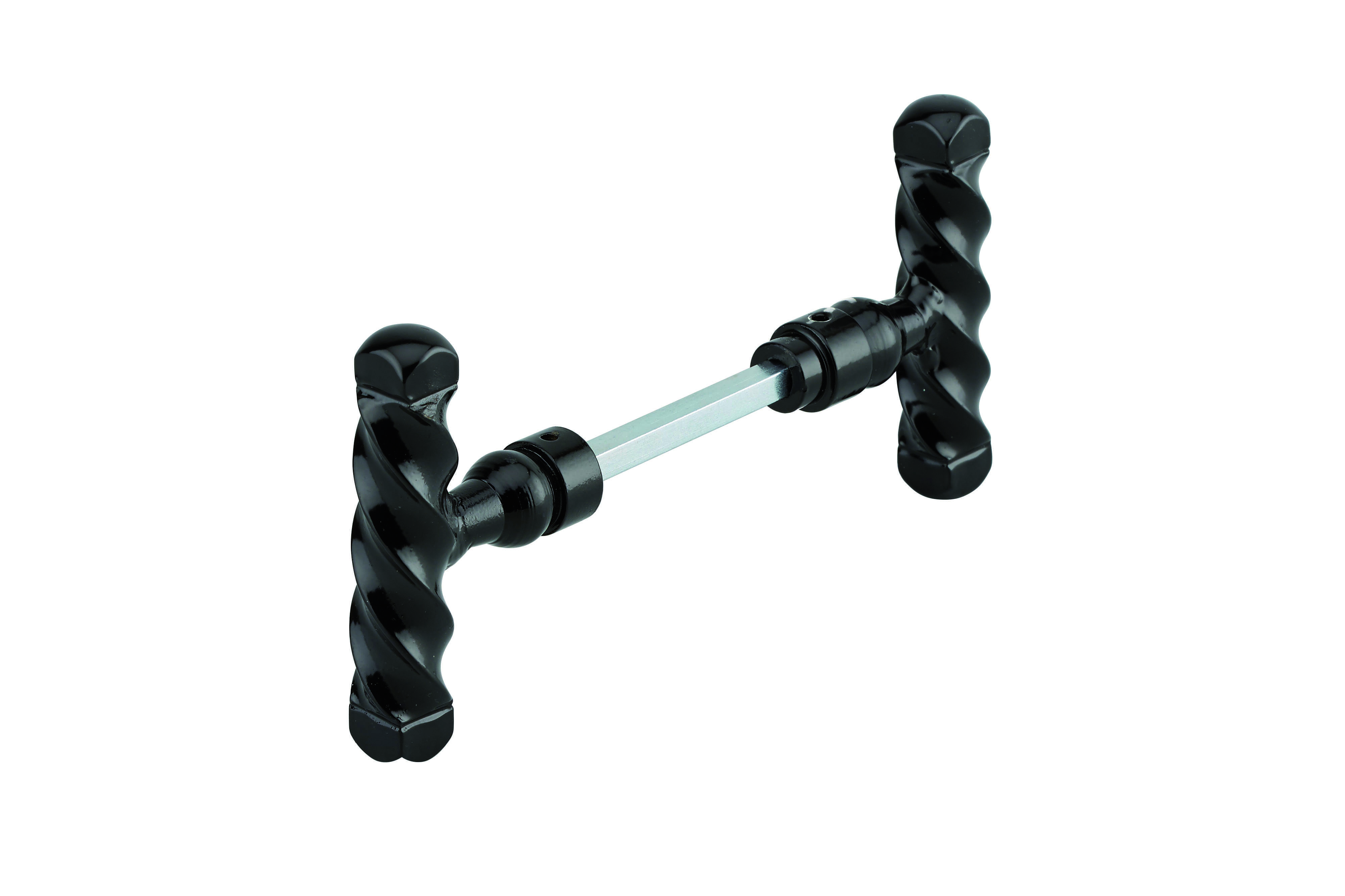 Paire de boutons torsadés pour porte d'entrée, fer, carré 6mm, 1 portée, noir - THIRARD