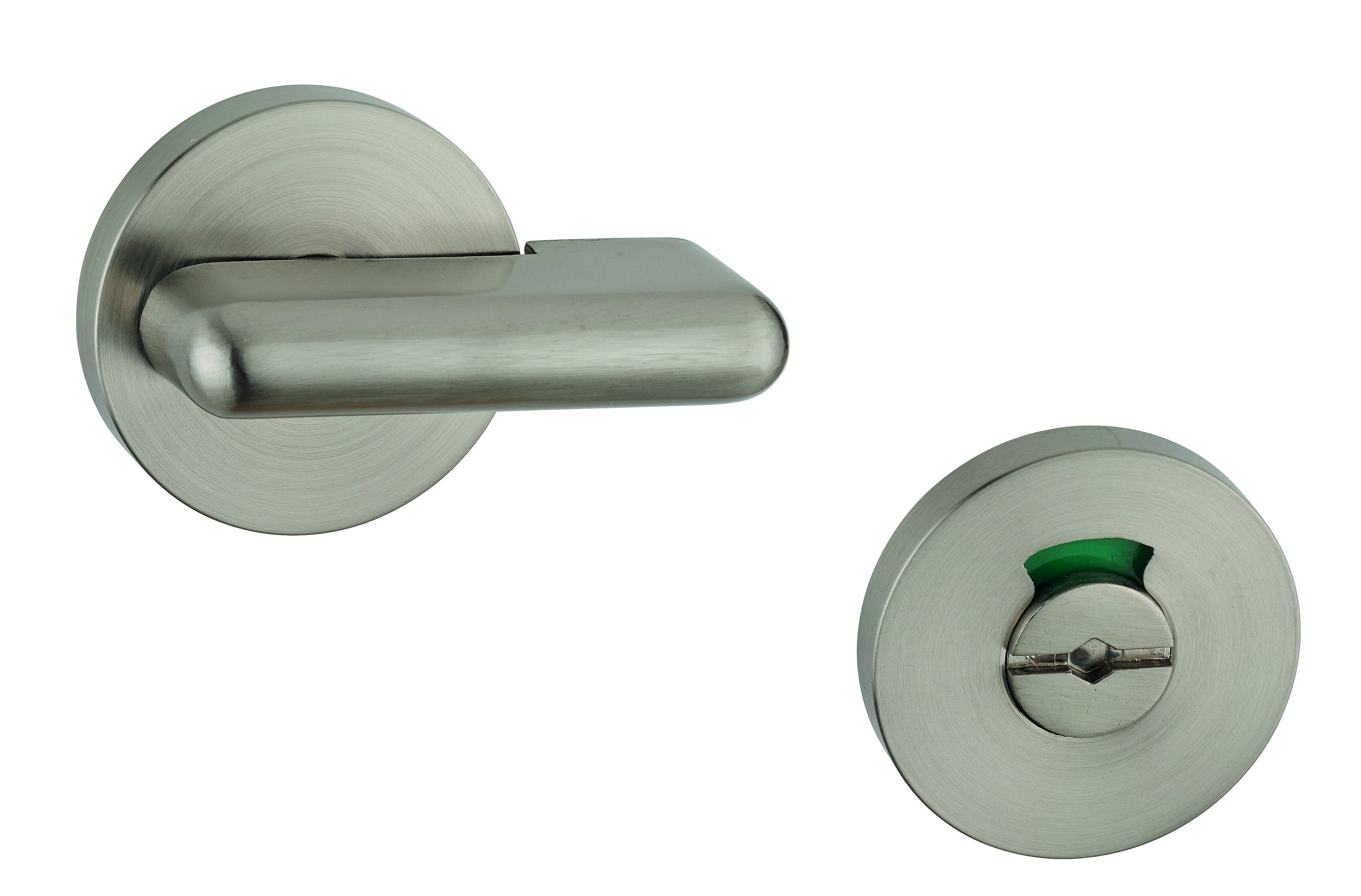 Verrou à voyant pour WC, Ø50mm, nickel satiné - THIRARD