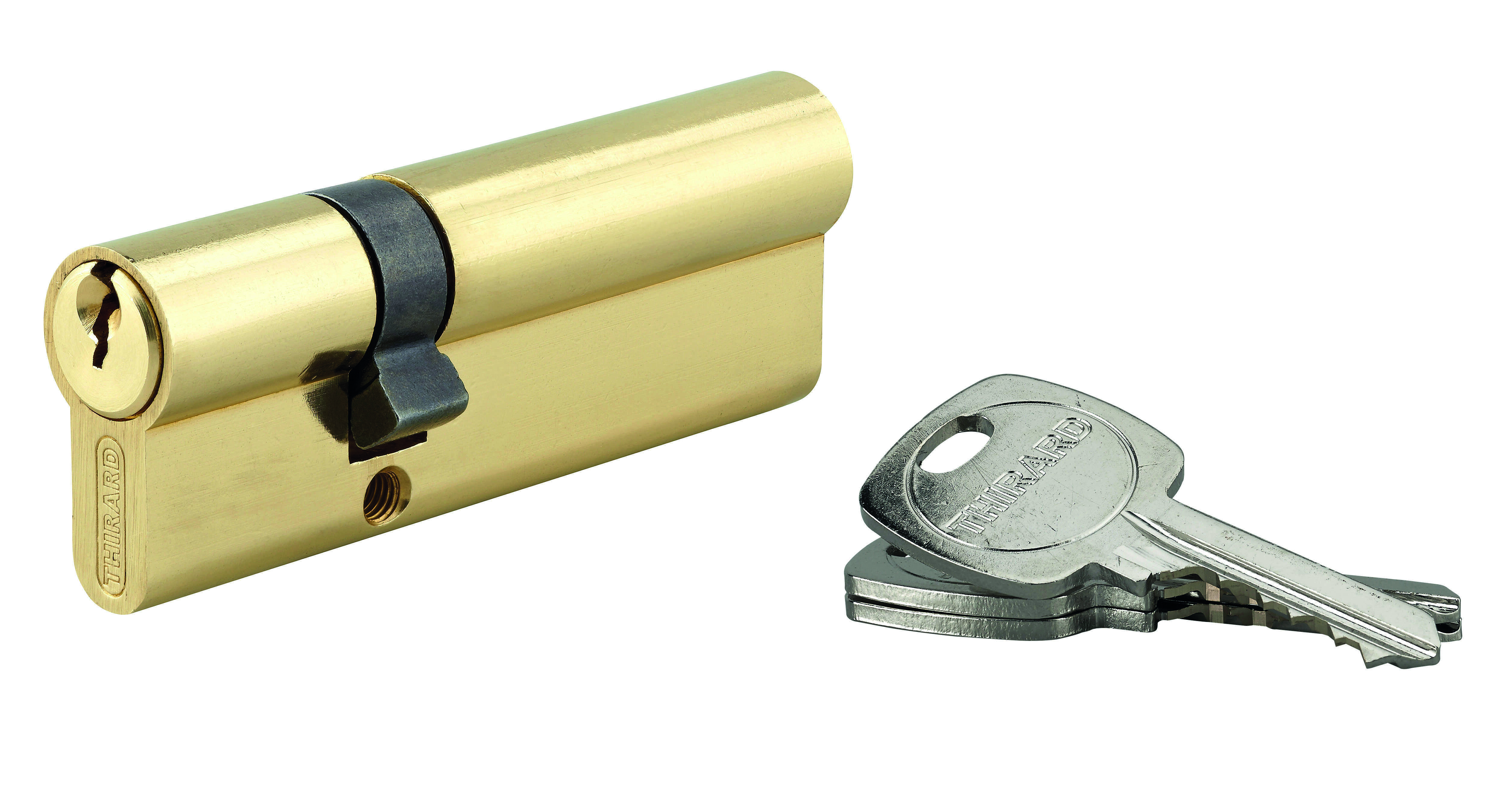 Cylindre de serrure double entrée STD, 30x65mm, anti-arrachement, laiton, 3 clés - THIRARD