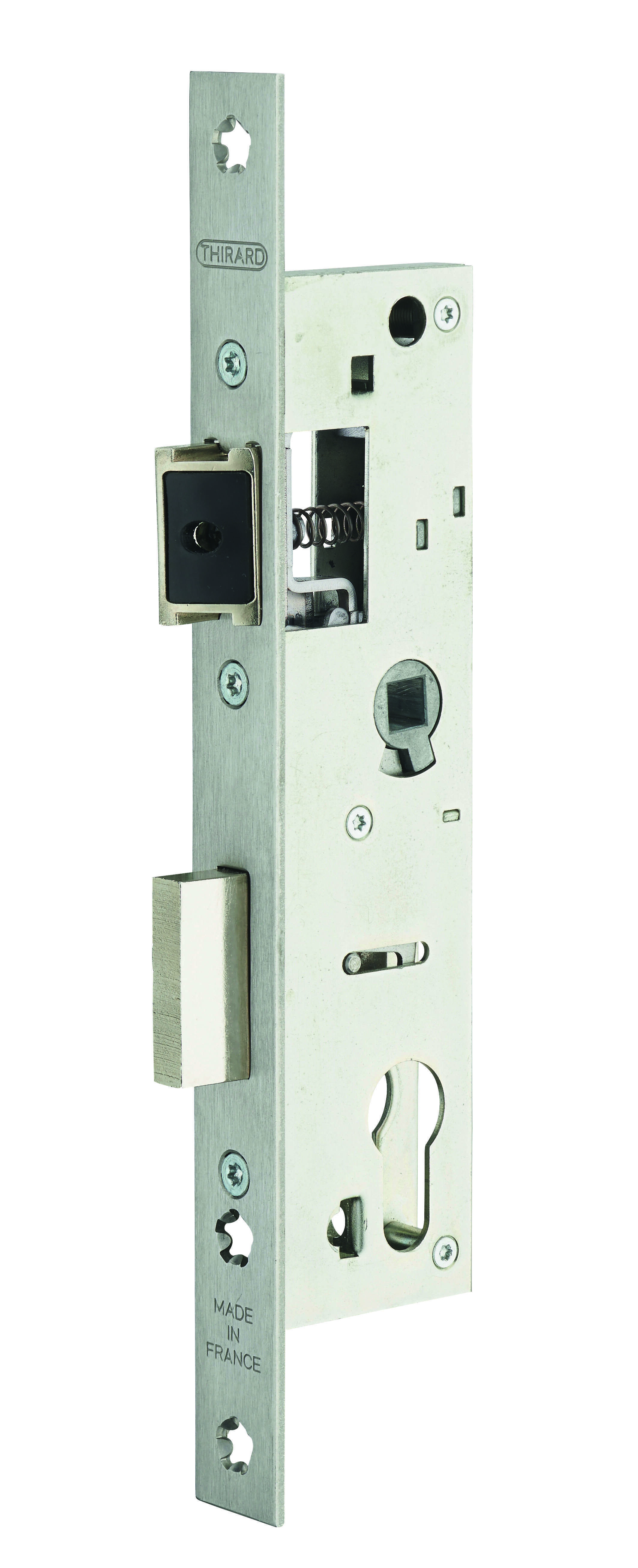 Boitier de serrure encastrable à cylindre pour porte d'entrée, axe 30mm, bouts carrés - THIRARD