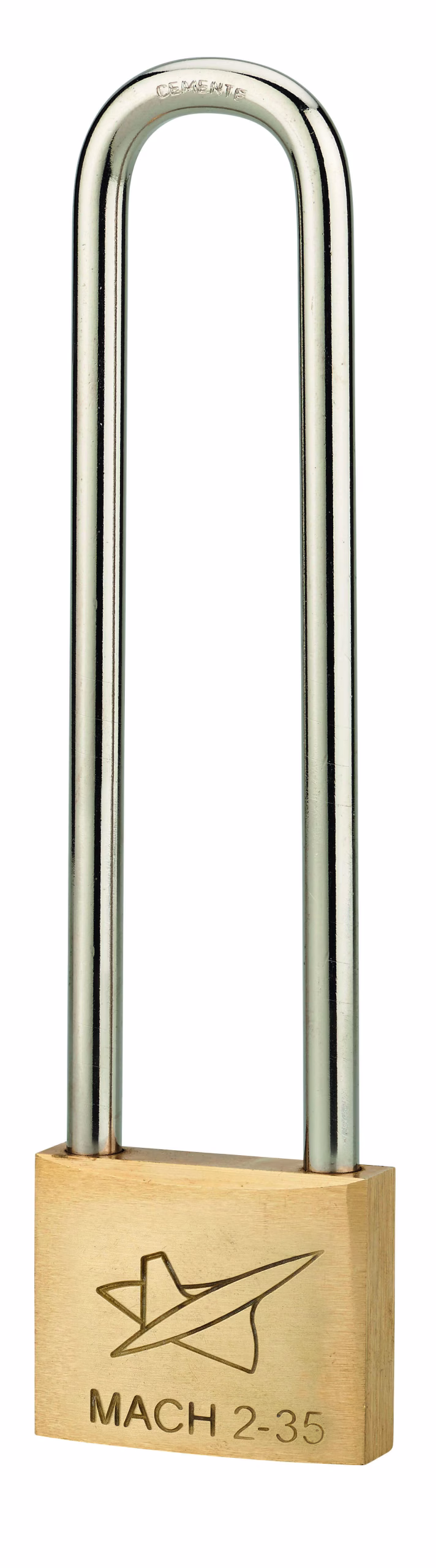 Cadenas FTH MH2 à clé, corps en laiton et anse en acier cémenté, base de 45mm, anse haute 128mm, 2 clés - FTH