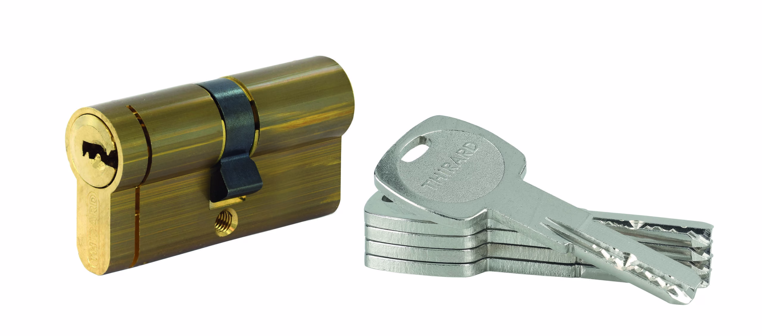 Lot de 10 cylindres Transit 1 40x40mm, laitonné, 5 clés - THIRARD