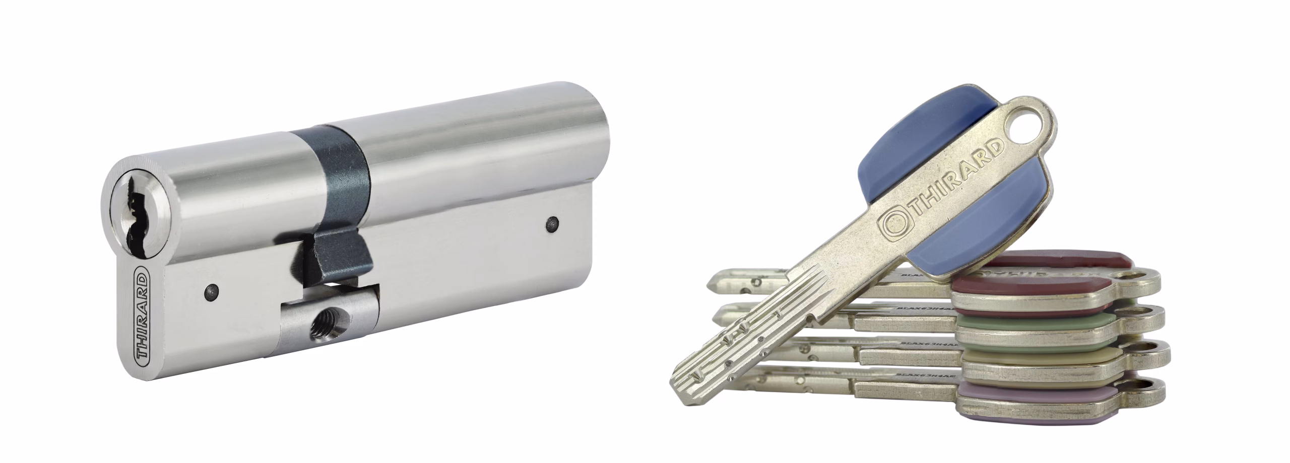 Cylindre VARIO DX 33x53mm anti-arrachement, nickelé, 5 clés - THIRARD